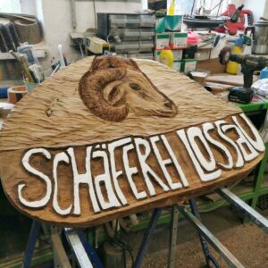Werbeschild Holz