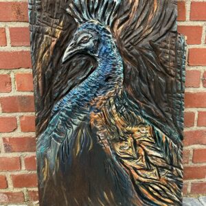 Wandrelief Holz (Pfau)